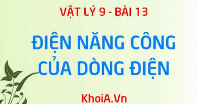 Công thức tính công của dòng điện, sự chuyển hóa điện năng thành các dạng năng lượng khác - Vật lý 9 bài 13